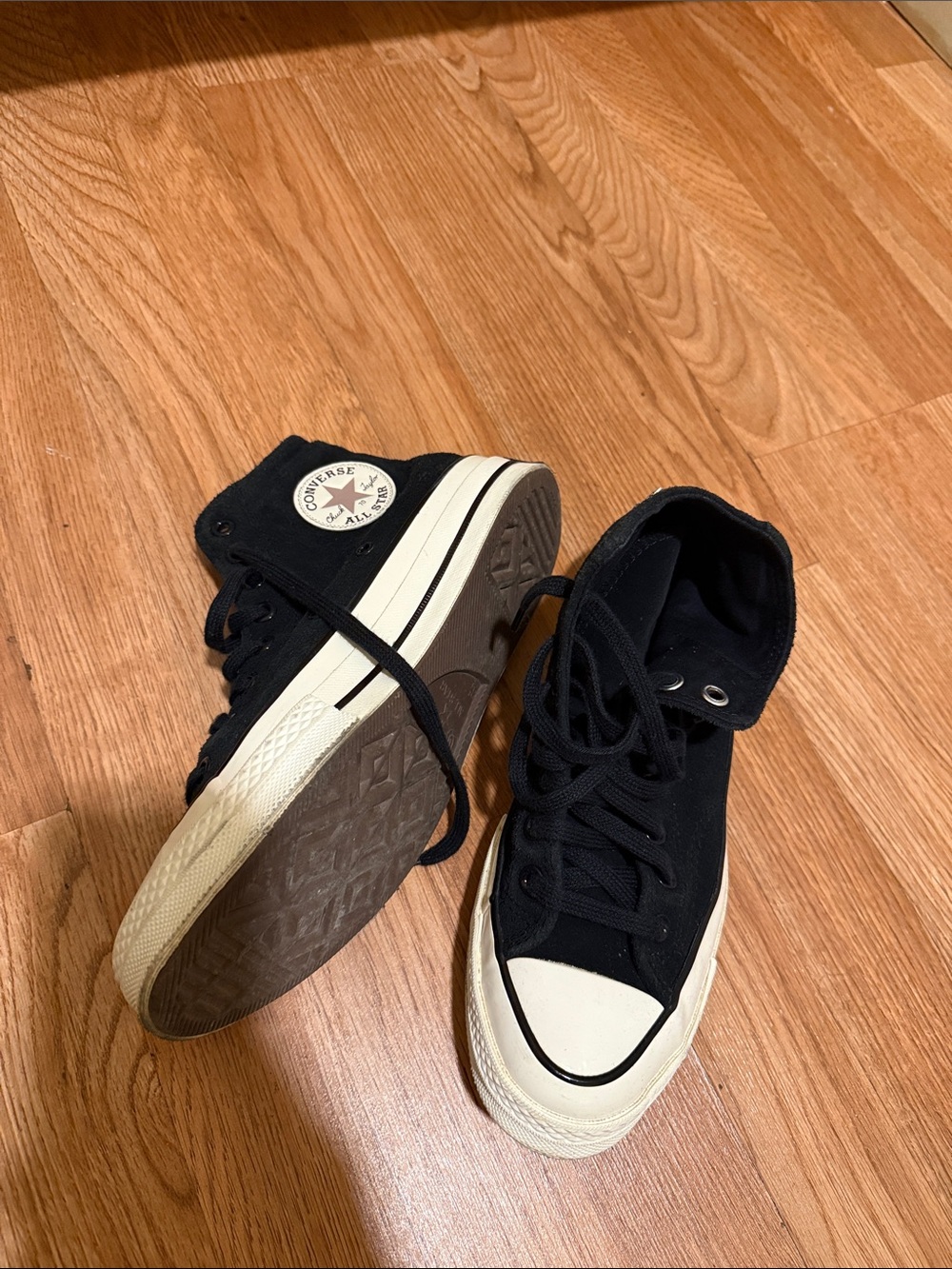 Converse Black High Top Sneakers with White Sole